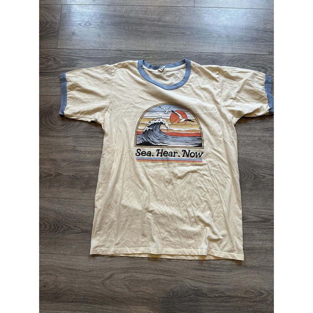 Camp Collection Shirt Mens Large Beige Sea Hear Now 2023 Music Festival Tee